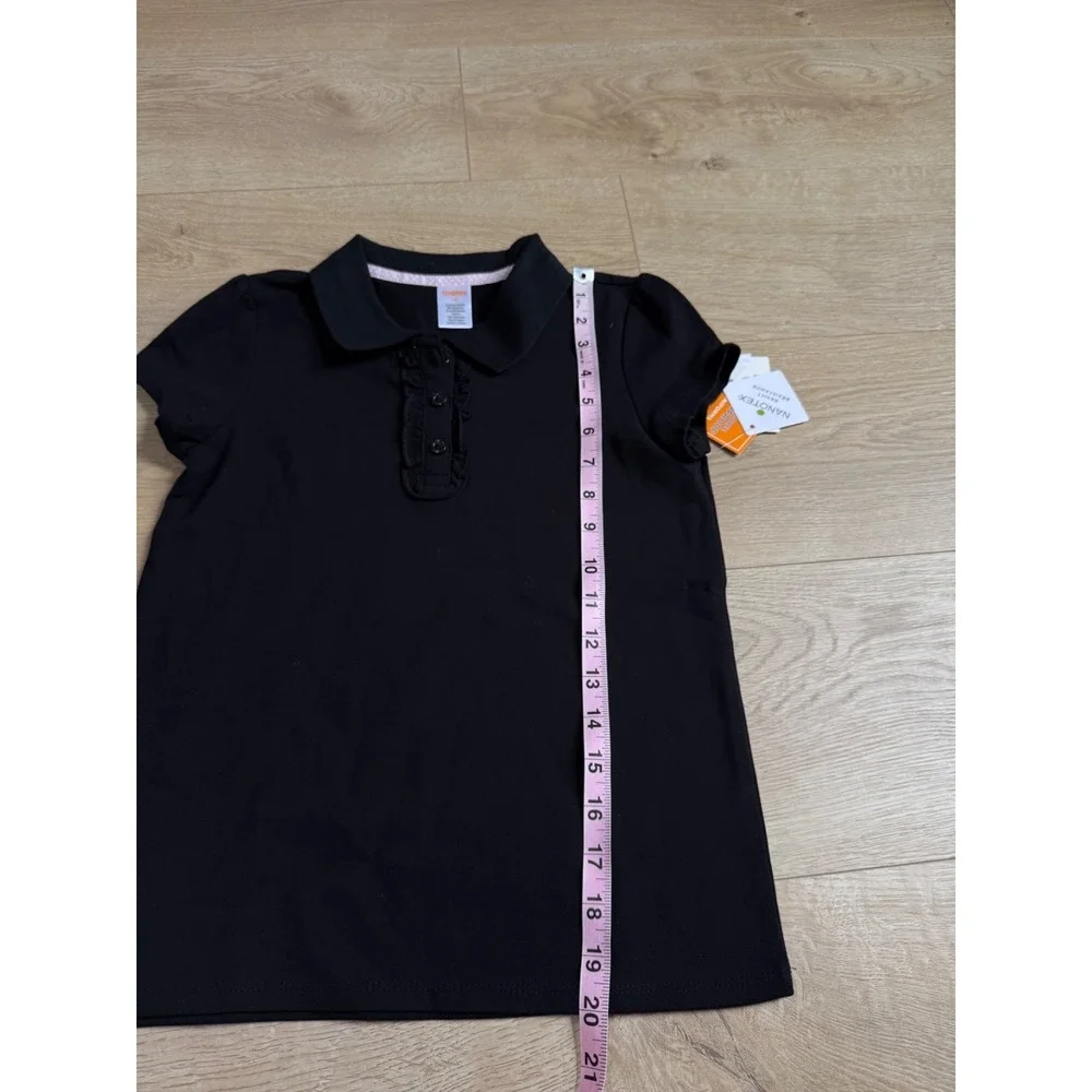 NWT Girls‎ Kid Gymboree playproof uniforms nanotex short sleeve polo black sz 10